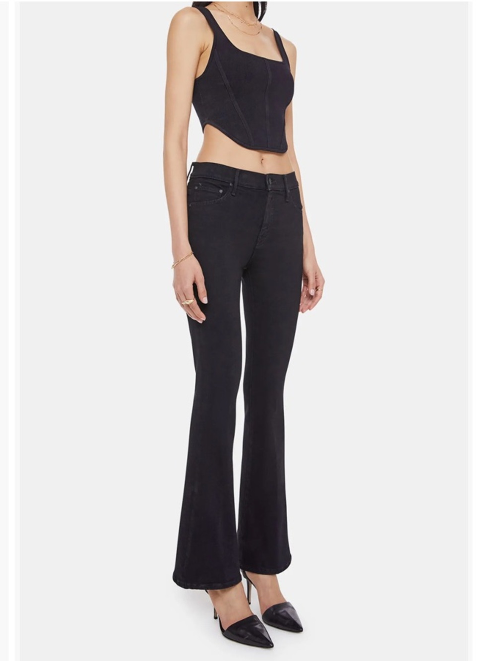 MOTHER The Weekender Jeans - Chalk It Up, Faded Black Wash